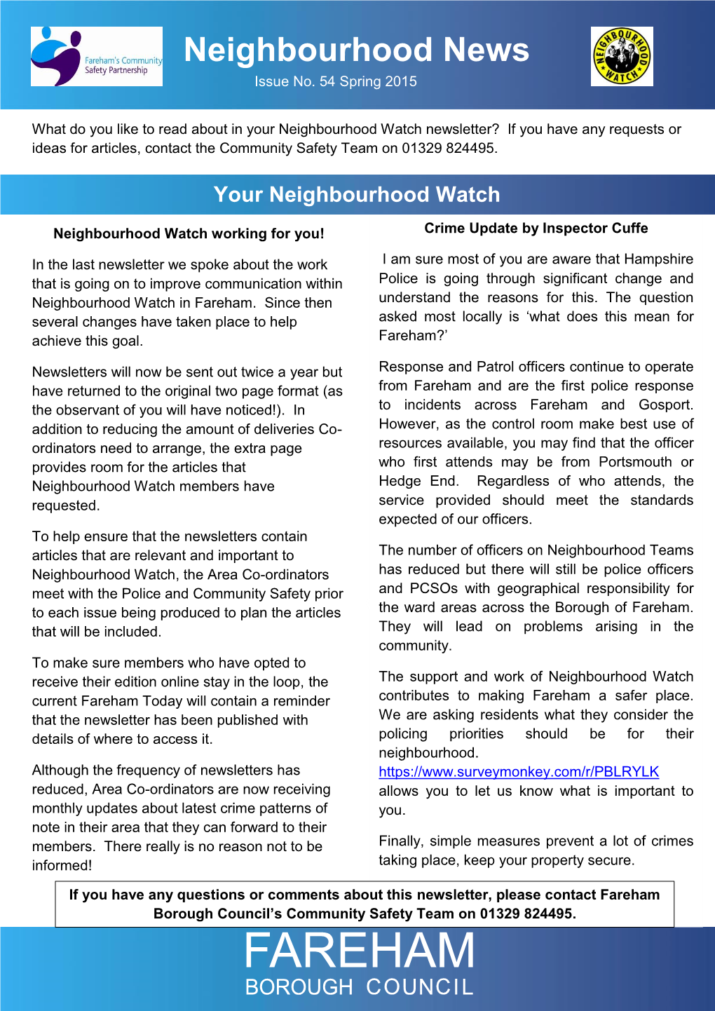 Neighbourhood News Issue No