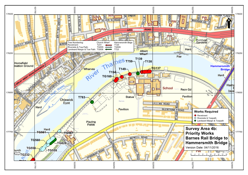 Survey Area 4B: Priority Works Barnes Rail Bridge To