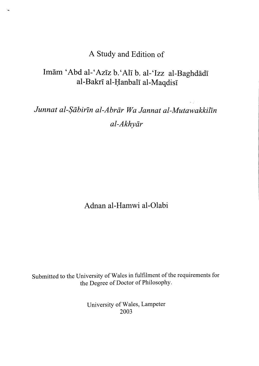 Al-Olabi, Adnan Al-Hamwi