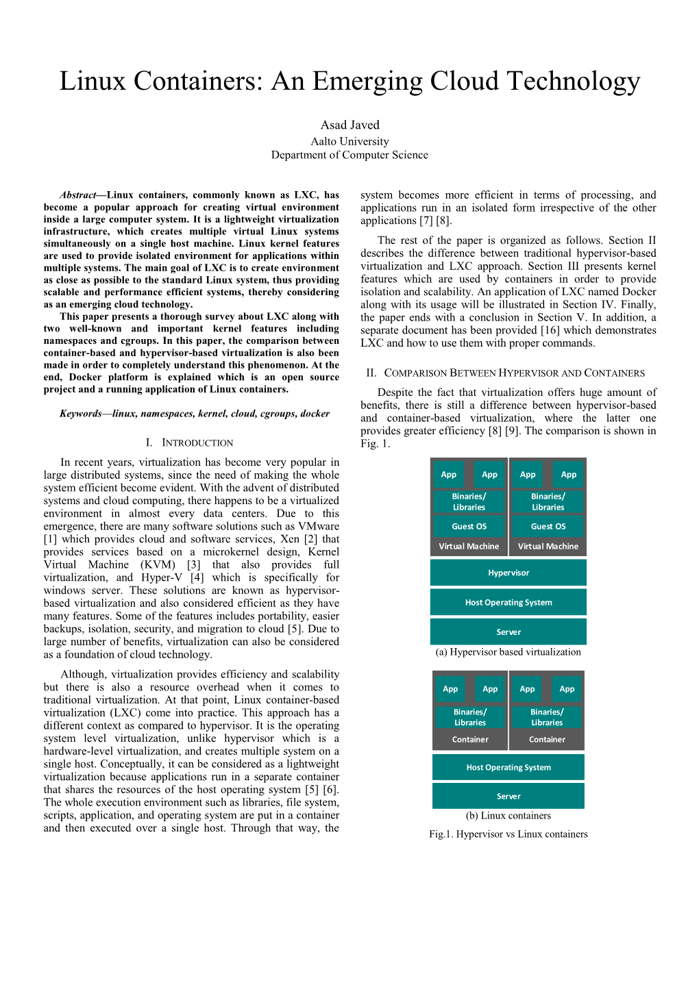 Linux Containers: an Emerging Cloud Technology