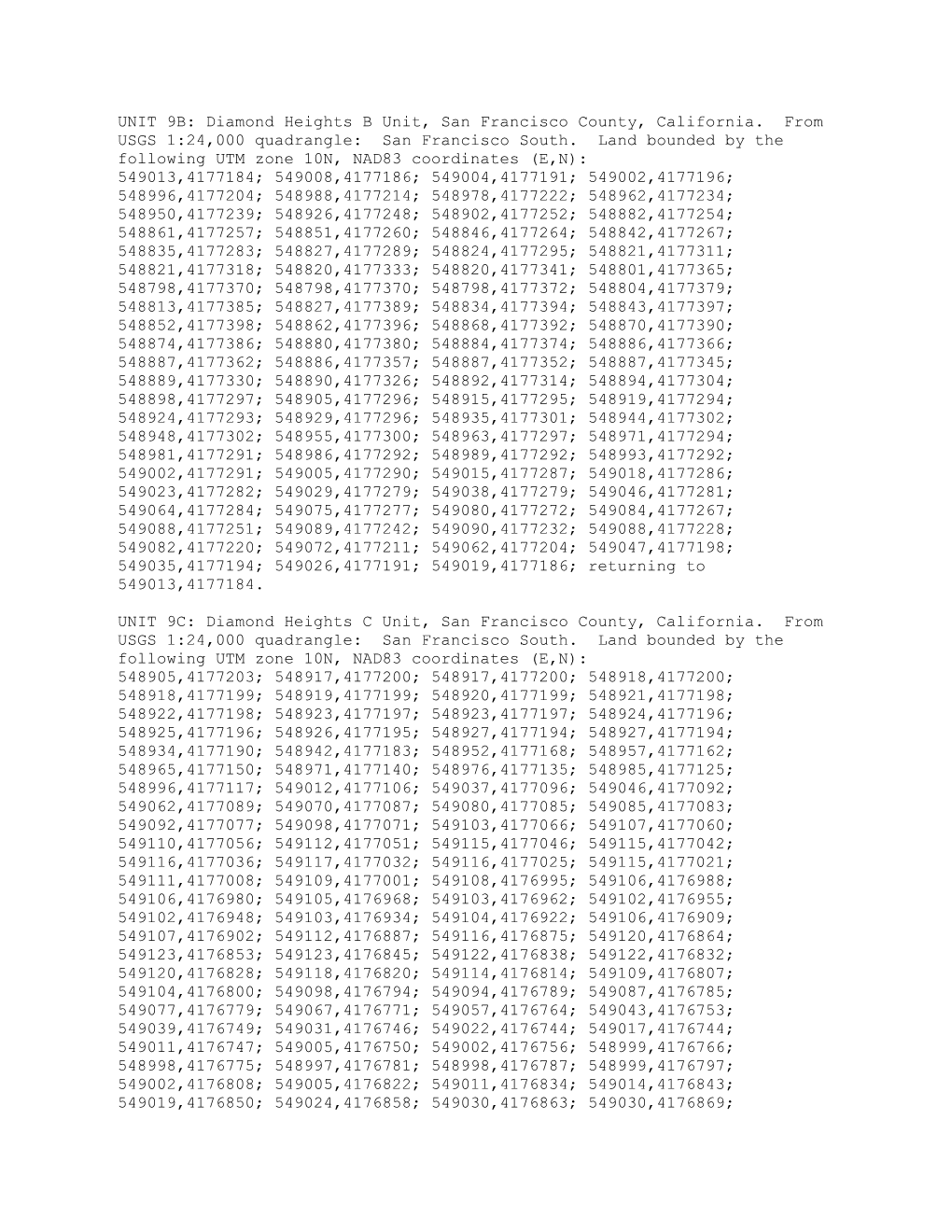 UNIT 9B: Diamond Heights B Unit, San Francisco County, California. from USGS 1:24,000