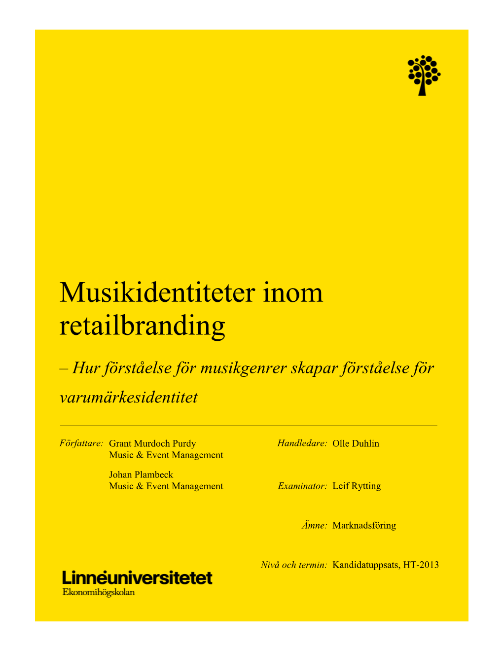 Musikidentiteter Inom Retailbranding