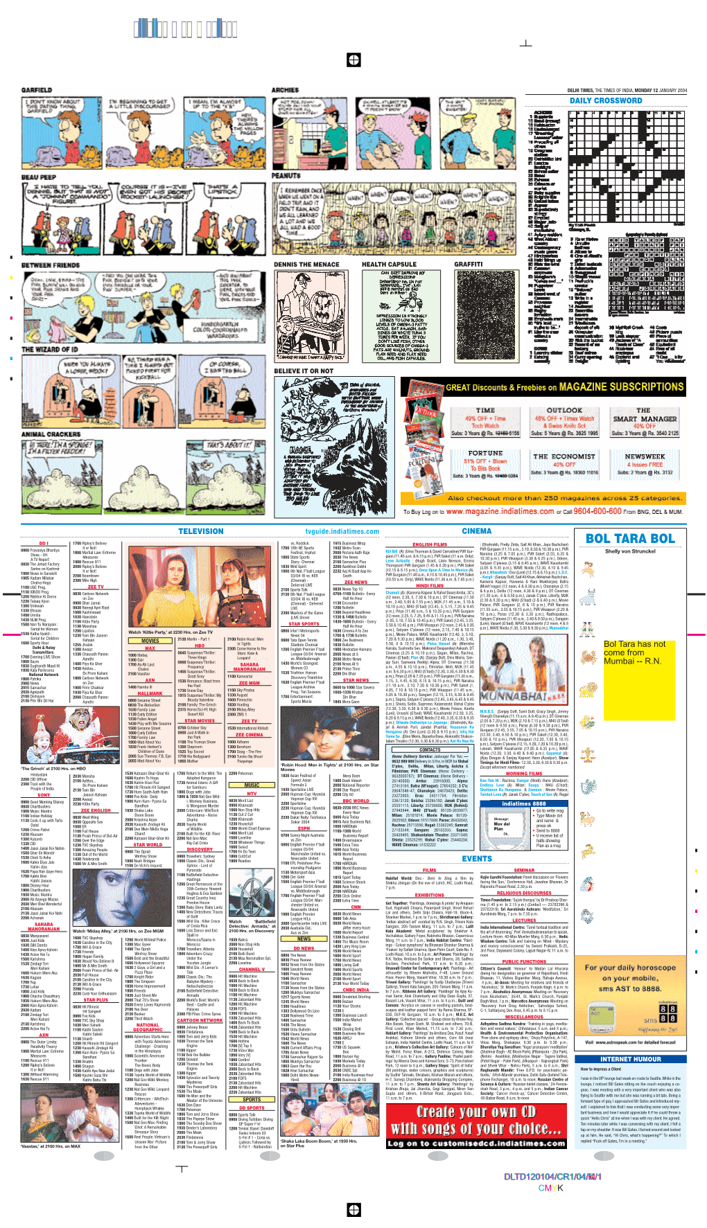 Page 1 CMYK DAILY CROSSWORD DD I 0900 Pravasiya Bhartiya Divas