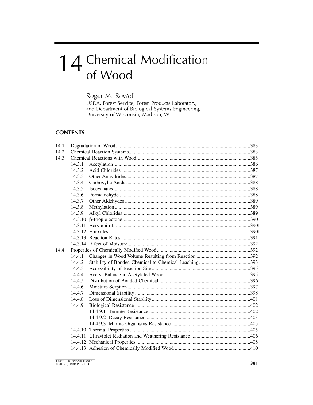 14 Chemical Modification