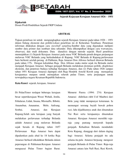 Djakariah, Sejarah Kejayaan Kerajaan Amarasi 1826-1951 Sejarah