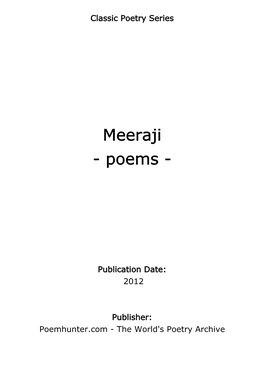 Meeraji - Poems