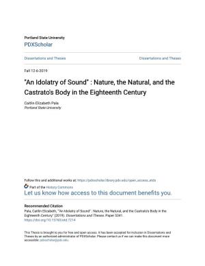 Nature, the Natural, and the Castrato's Body in the Eighteenth Century