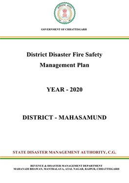 District Disaster Fire Safety Management Plan YEAR