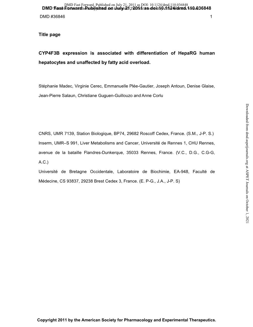 Title Page CYP4F3B Expression Is Associated with Differentiation Of