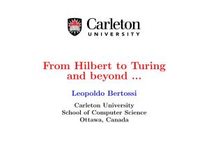 From Hilbert to Turing and Beyond