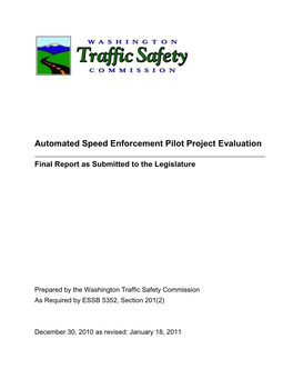 Automated Speed Enforcement Pilot Project Evaluation