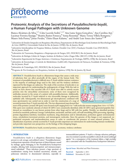 Proteomic Analysis of the Secretions of Pseudallescheria Boydii, A