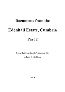 Edenhall Documents on Ebay – Part 2
