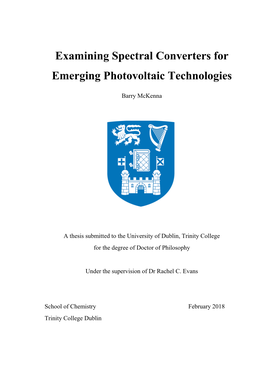 Examining Spectral Converters for Emerging Photovoltaic Technologies