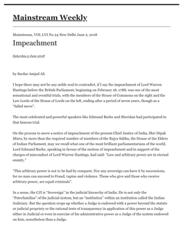 Impeachment Mainstream Weekly