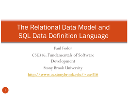 Relational Data Model and SQL Data Definition Language