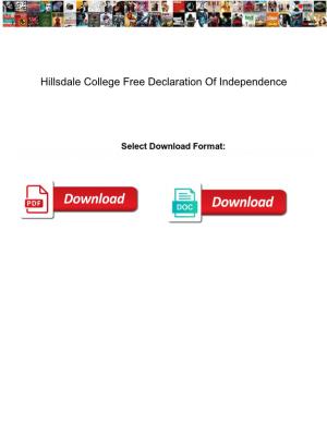Hillsdale College Free Declaration of Independence