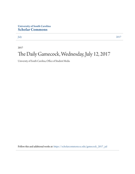 The Daily Gamecock, Wednesday, July 12, 2017