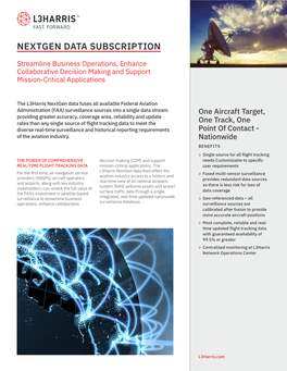 Nextgen Data Subscription Brochure