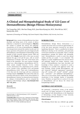 A Clinical and Histopathological Study of 122 Cases of Dermatofibroma (Benign Fibrous Histiocytoma)