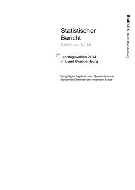 Landtagswahlen 2014 Im Land Brandenburg