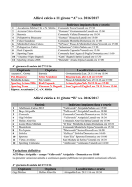 Programma Gare SGS Del 27.11.16