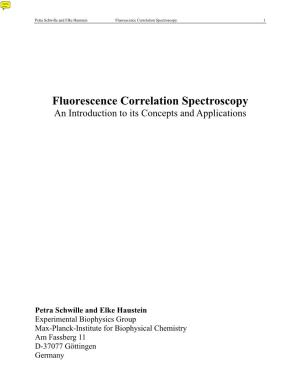 Fluorescence Correlation Spectroscopy 1