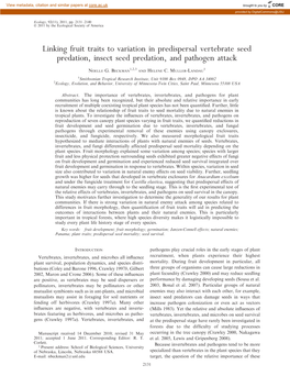 Linking Fruit Traits to Variation in Predispersal Vertebrate Seed Predation, Insect Seed Predation, and Pathogen Attack