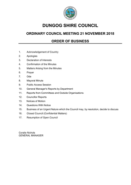 Dungog Shire Council Ordinary Council Meeting 21