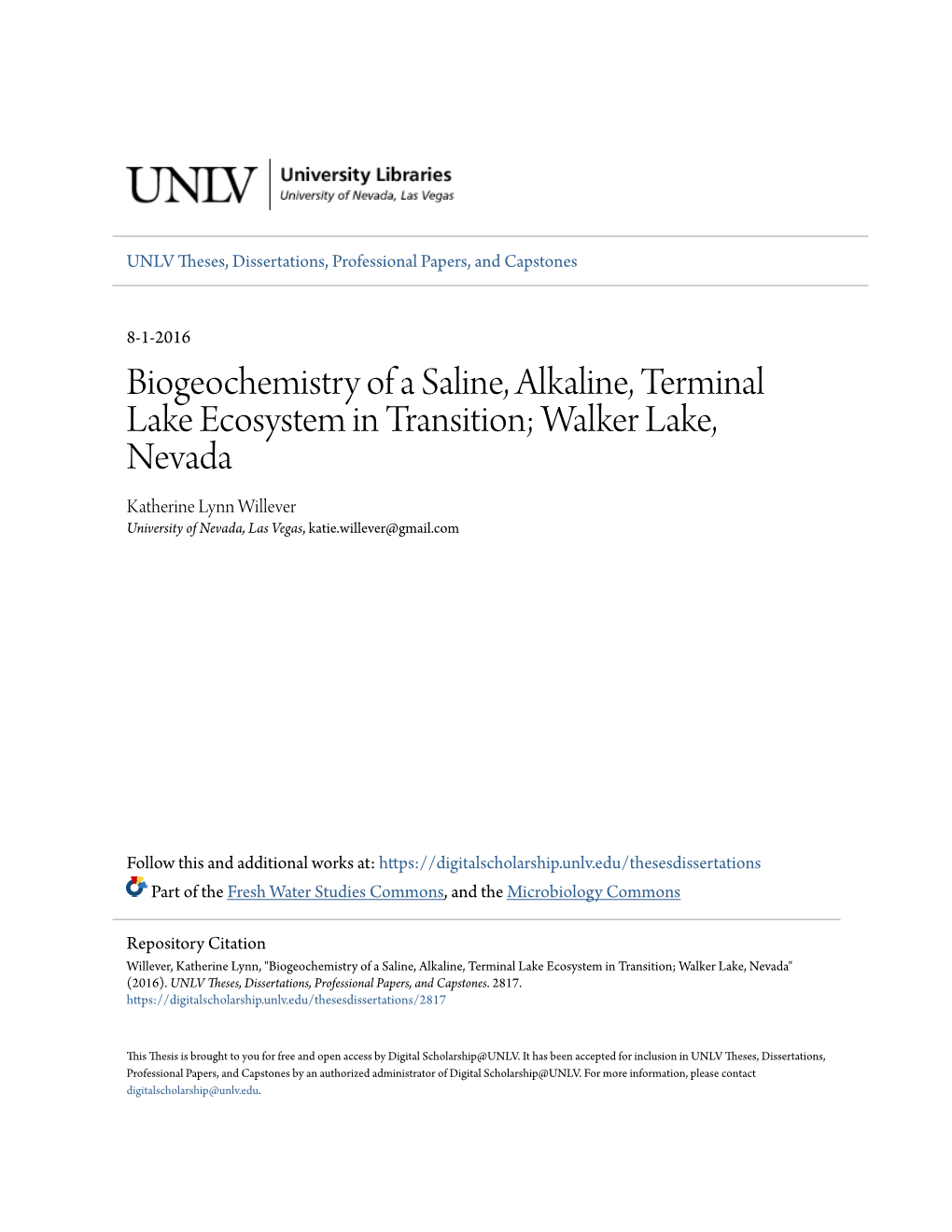 Biogeochemistry of a Saline, Alkaline, Terminal Lake Ecosystem In