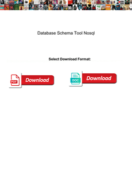 Database Schema Tool Nosql