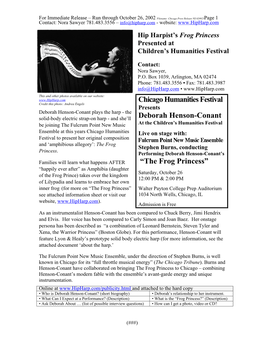 Chicago Humanities Festival Deborah Henson-Conant “The Frog Princess”
