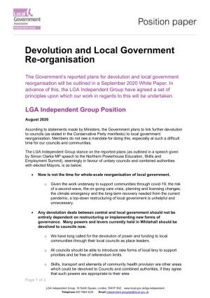 Devolution and Local Government