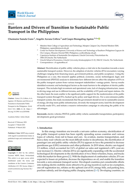 Barriers and Drivers of Transition to Sustainable Public Transport in the Philippines