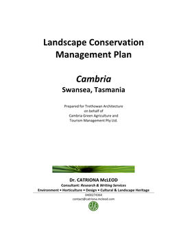 Landscape Conservation Management Plan Cambria