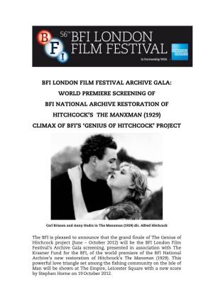 Bfi London Film Festival Archive Gala: World