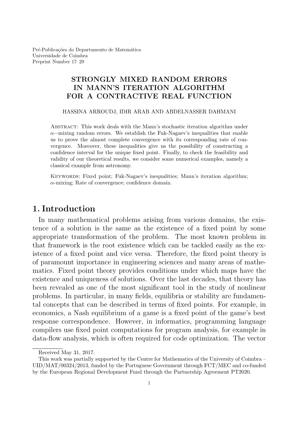Strongly Mixed Random Errors in Mann's Iteration Algorithm for a Contractive Real Function