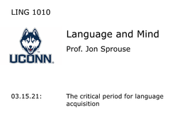 Language and Mind Prof