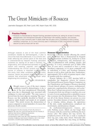 The Great Mimickers of Rosacea