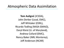 Atmospheric Data Assimilation