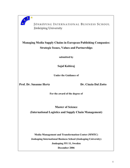 Managing Media Supply Chains in European Publishing Companies: Strategic Issues, Values and Partnerships