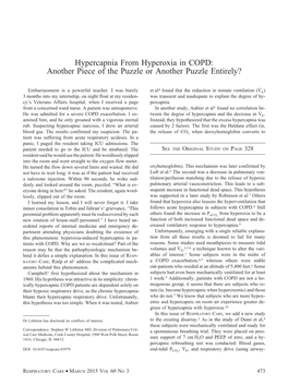 Hypercapnia from Hyperoxia in COPD: Another Piece of the Puzzle Or Another Puzzle Entirely?