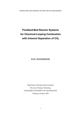 Fluidized-Bed Reactor Systems for Chemical-Looping Combustion with Inherent Separation of CO 2