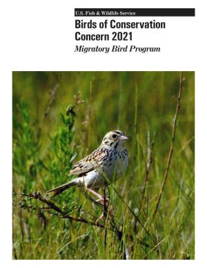Birds of Conservation Concern 2021 Migratory Bird Program Table of Contents