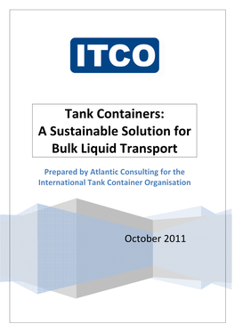 A Sustainable Solution for Bulk Liquid Transport
