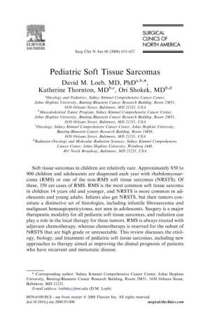 Pediatric Soft Tissue Sarcomas David M