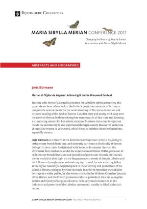 Maria Sibylla Merian Conference 2017