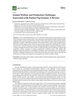Animal Welfare and Production Challenges Associated with Pasture Pig Systems: a Review