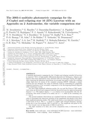 The 2003-4 Multisite Photometric Campaign for the Beta Cephei And
