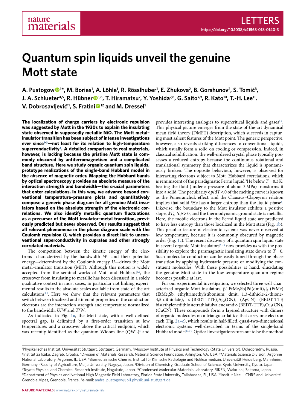 Quantum Spin Liquids Unveil the Genuine Mott State